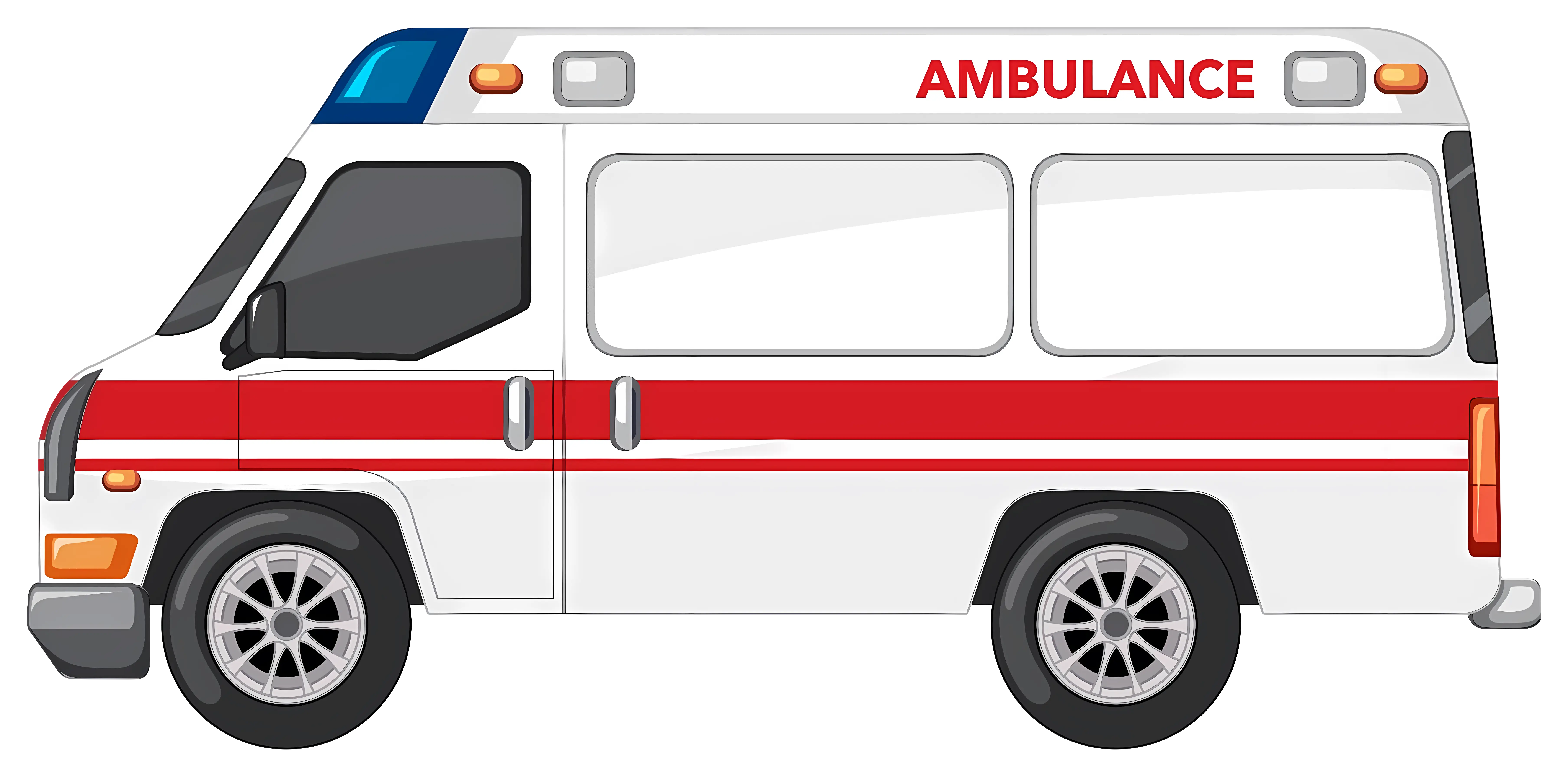 Flat Vector Ambulance Illustration