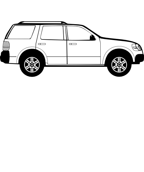 Black and White SUV Illustration