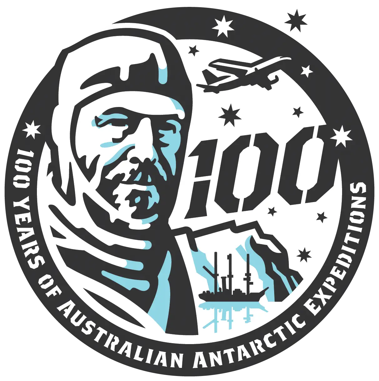 100 Years of Australian Antarctic Expeditions Logo