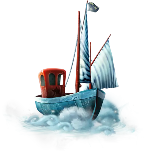 Blue Boat Sailing in the Sea
