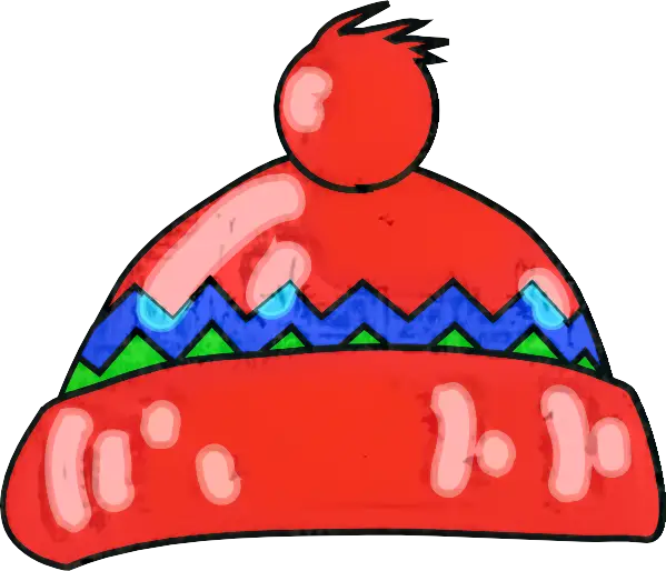 Red Winter Hat with Pom-Pom