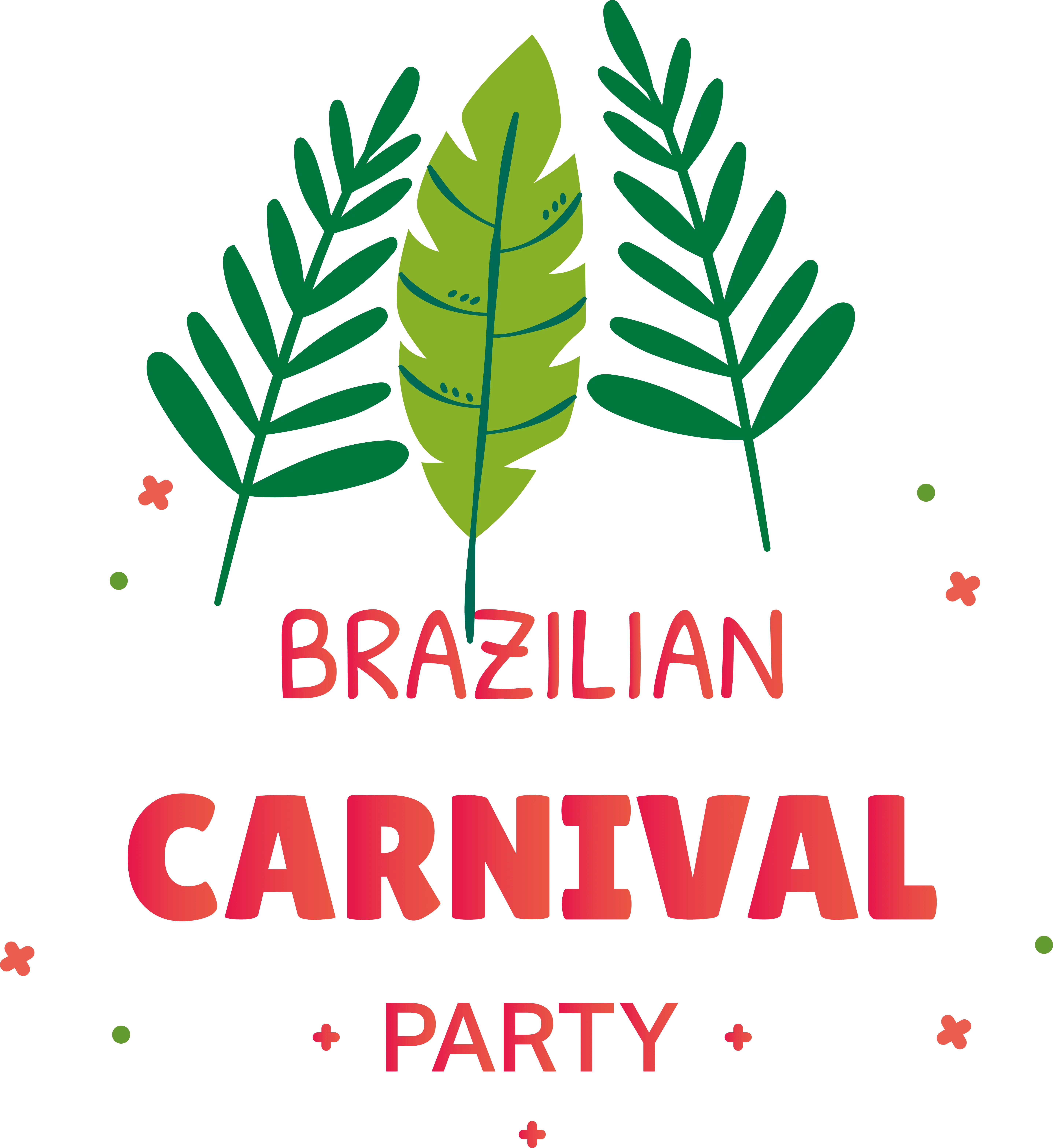 Brazilian Carnival Party Design with Leaves