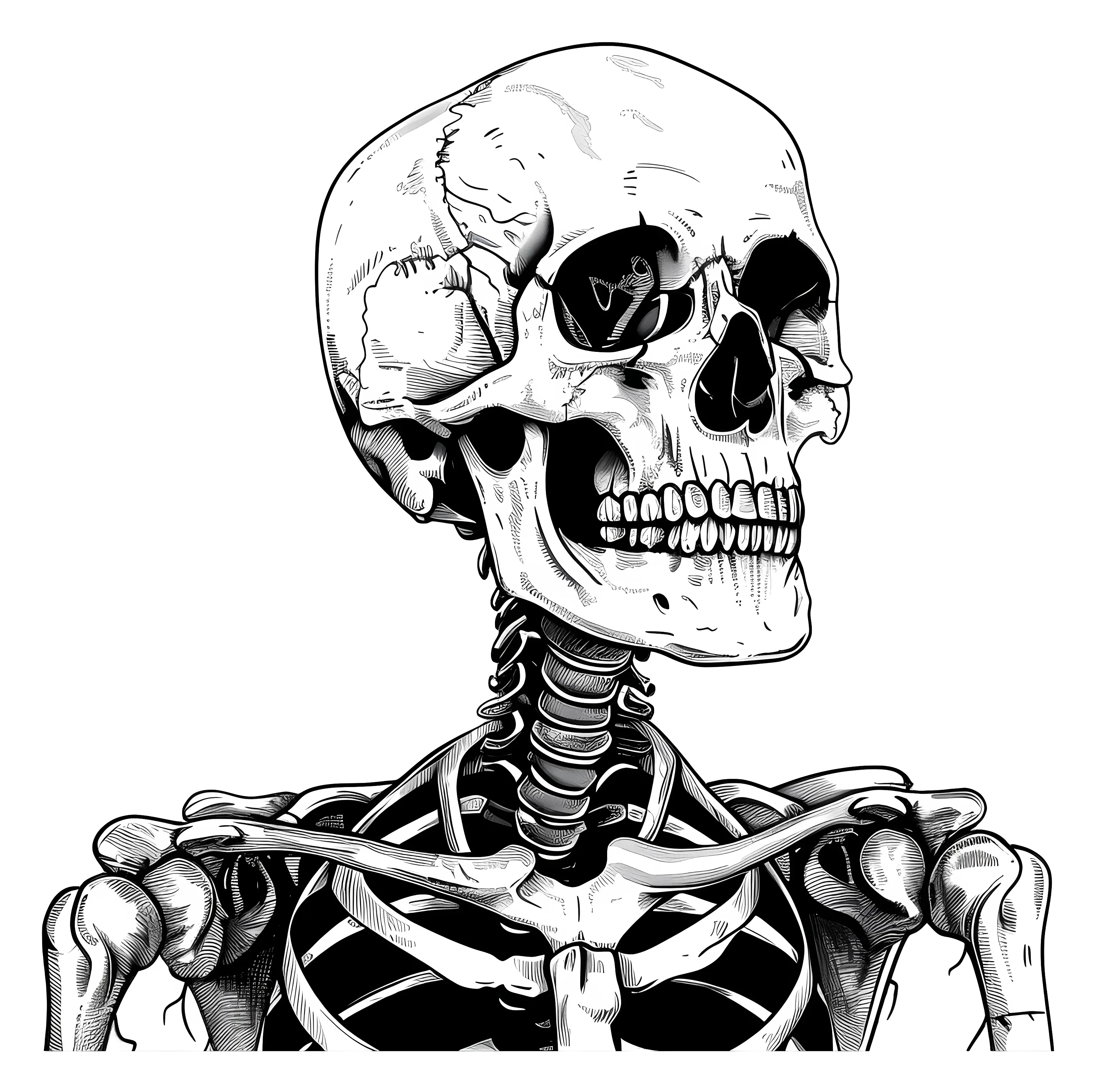 Illustration of Human Skeleton Anatomy