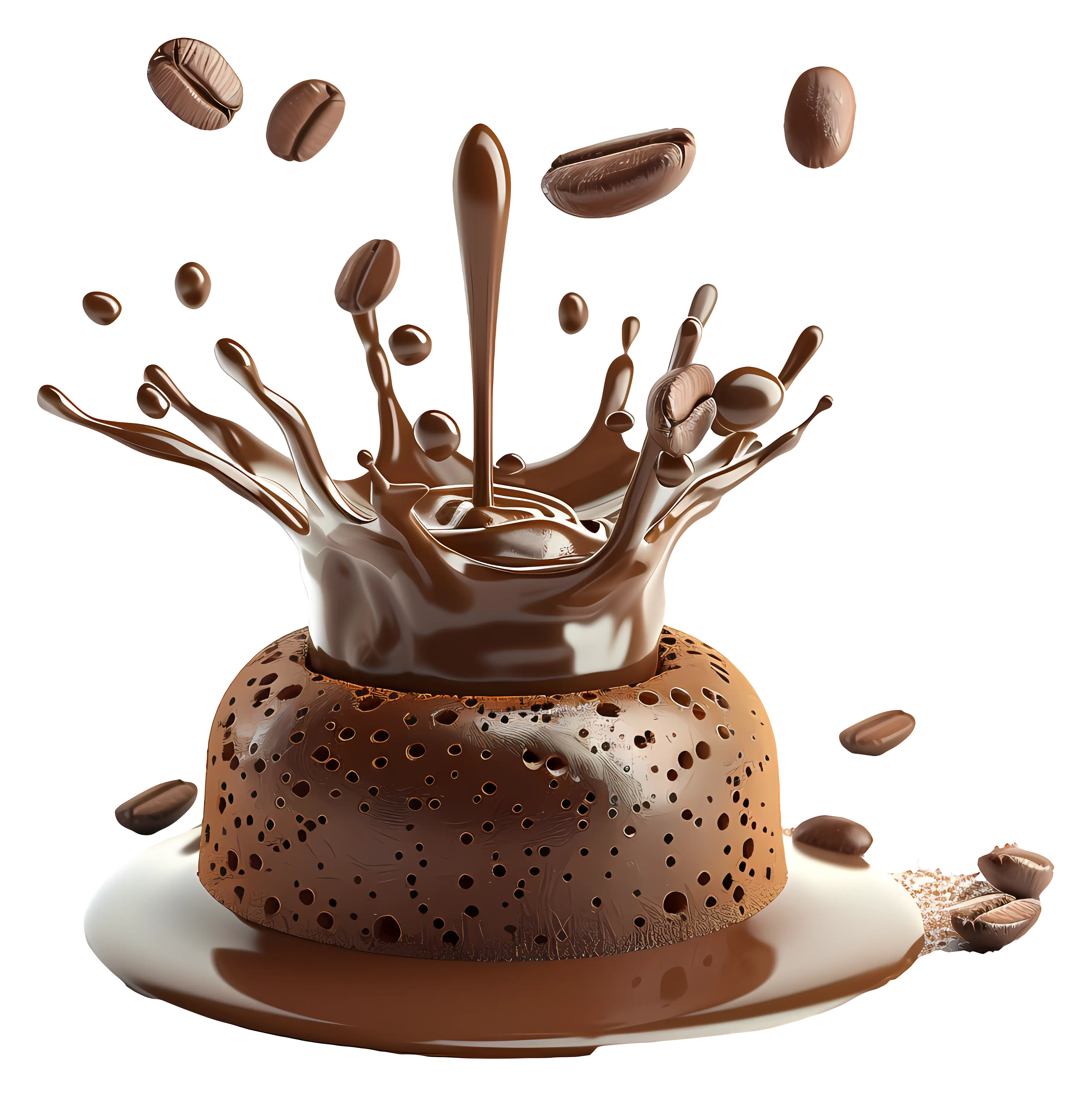 Chocolate Splash with Coffee Beans