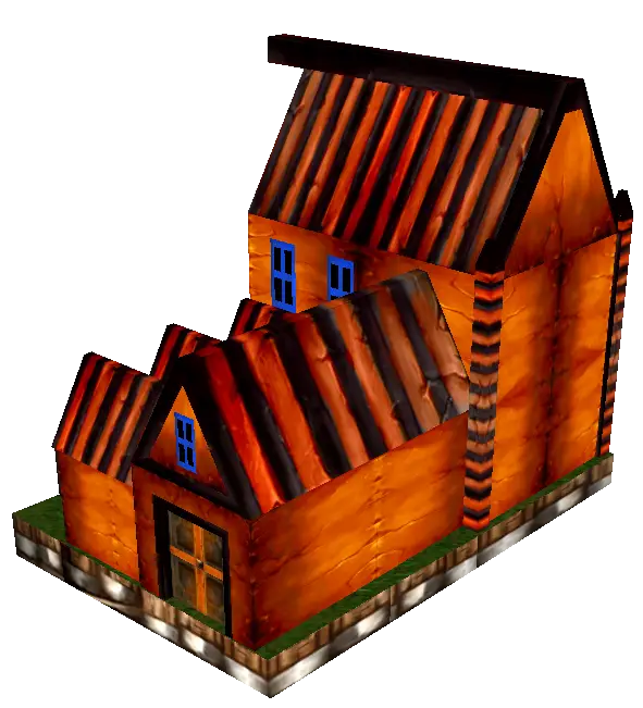 3D Wooden House Illustration
