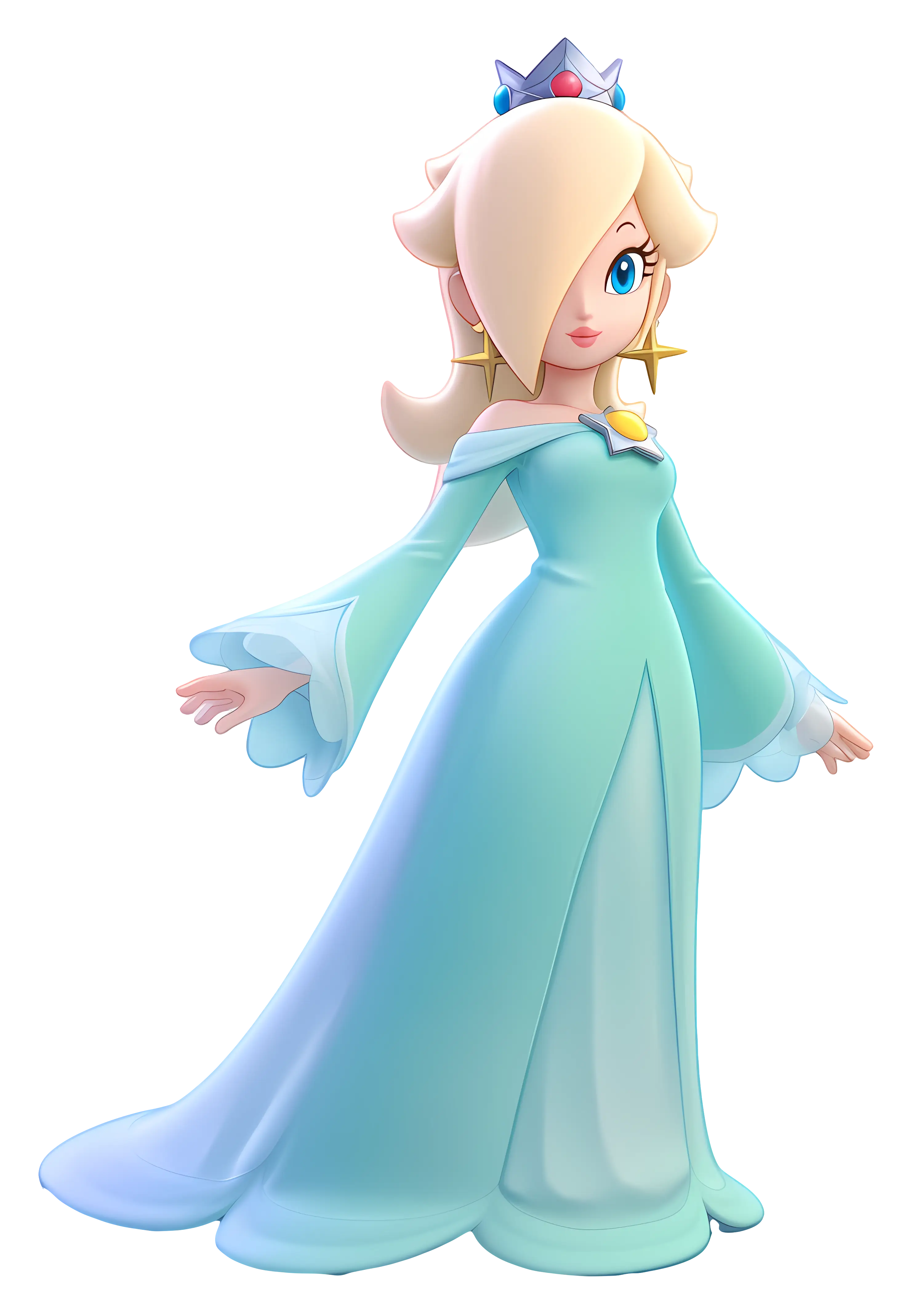 Blonde Princess in Blue Dress