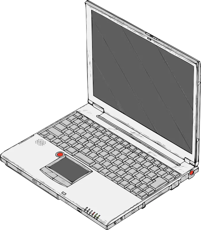 Open Laptop Sketch Illustration