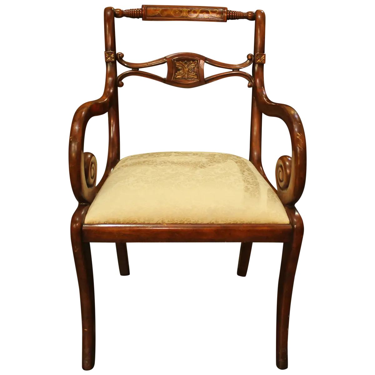 Vintage Wooden Armchair with Elegant Design