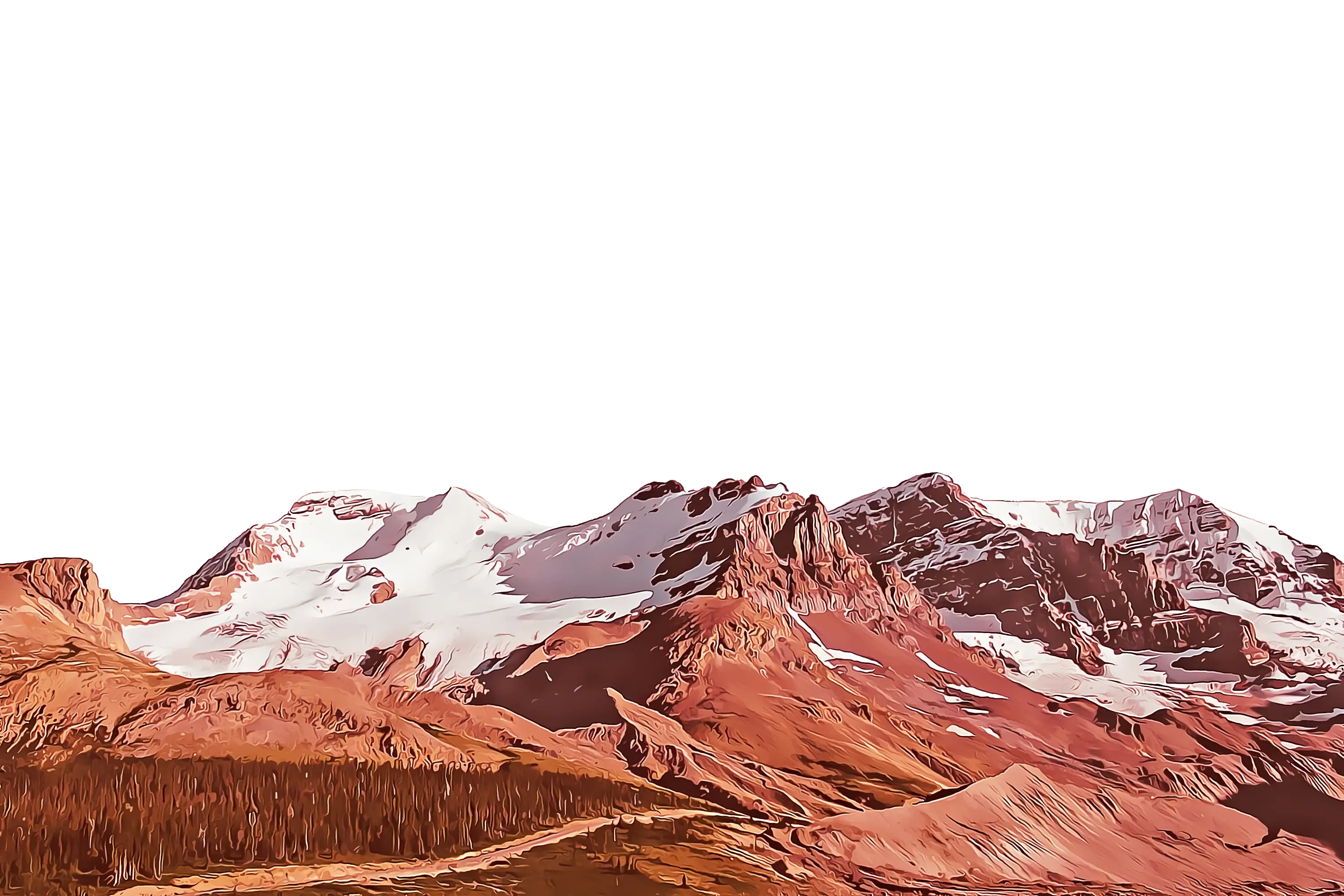 Snow-Capped Mountain Range