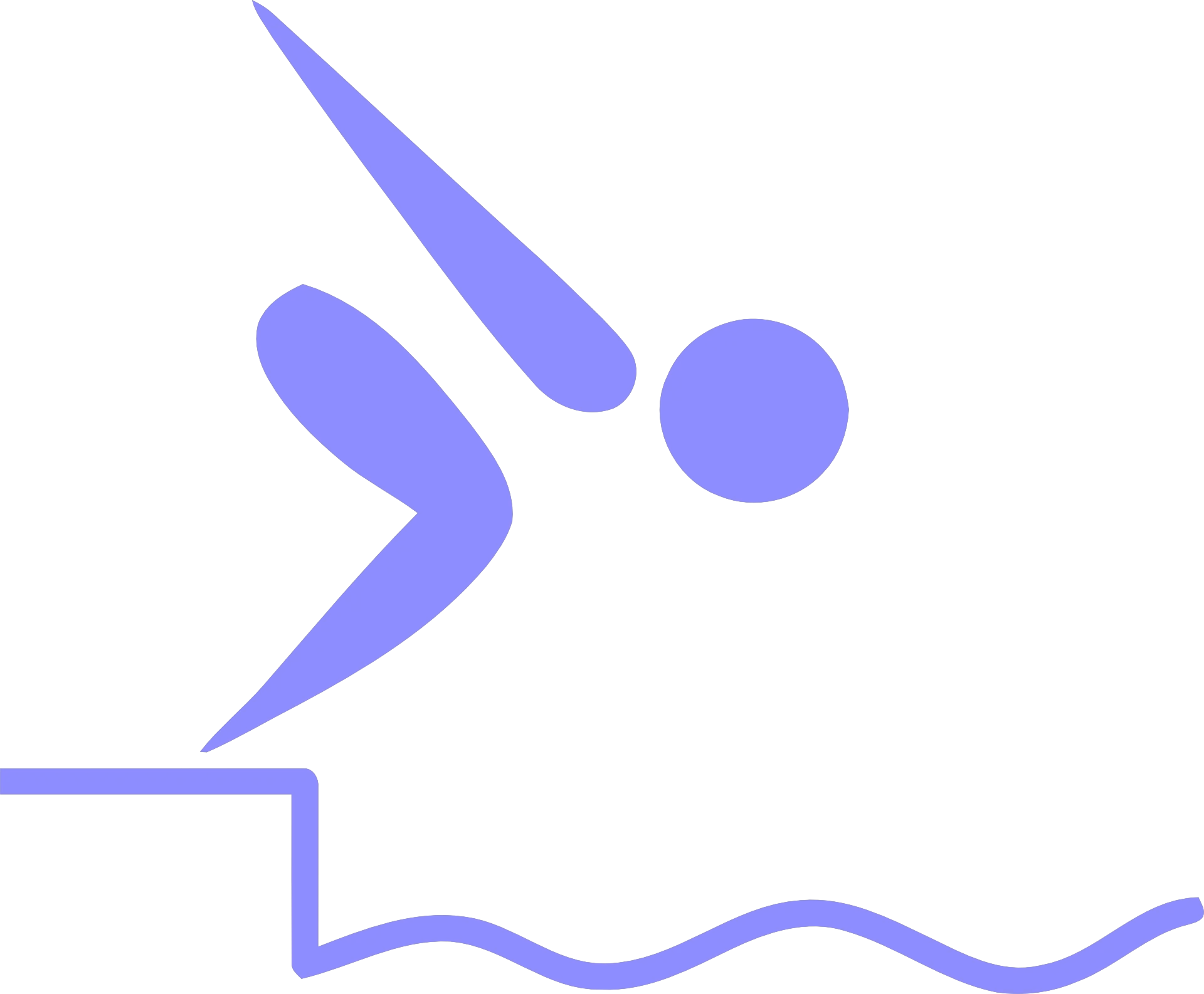 Minimalist Swimmer Icon Design
