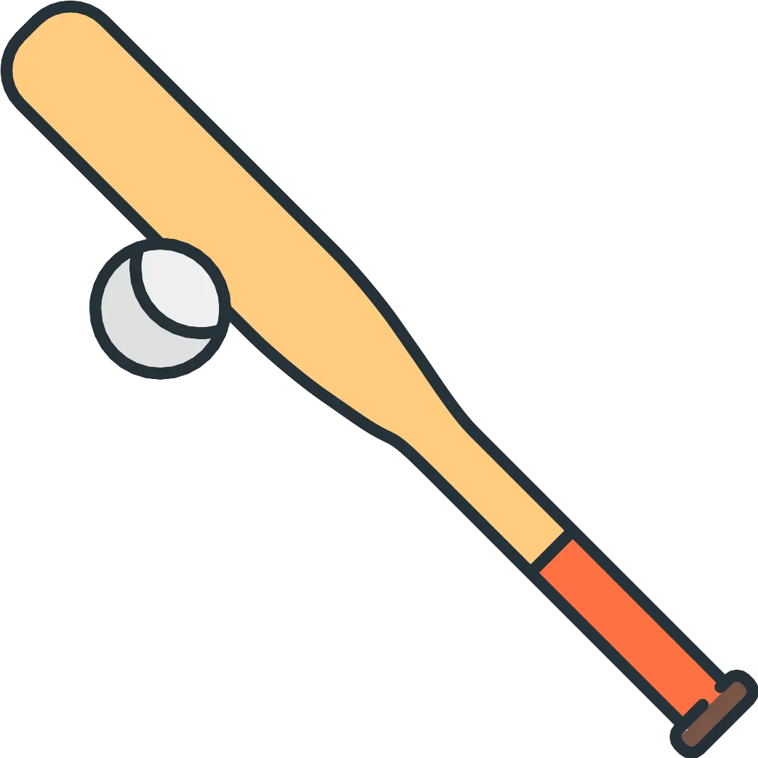 Baseball Bat with Ball Illustration