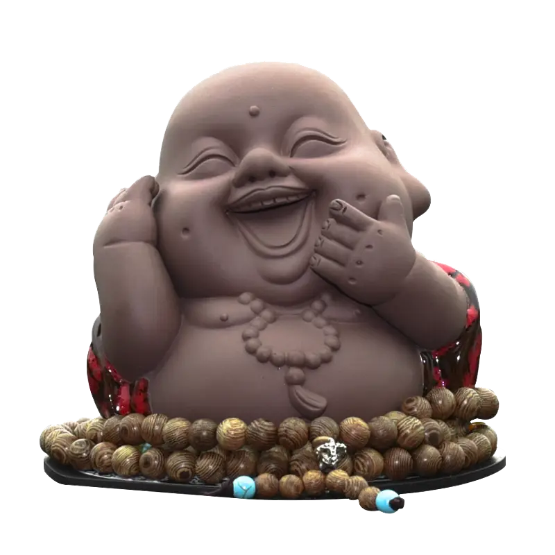 Laughing Buddha with Beads