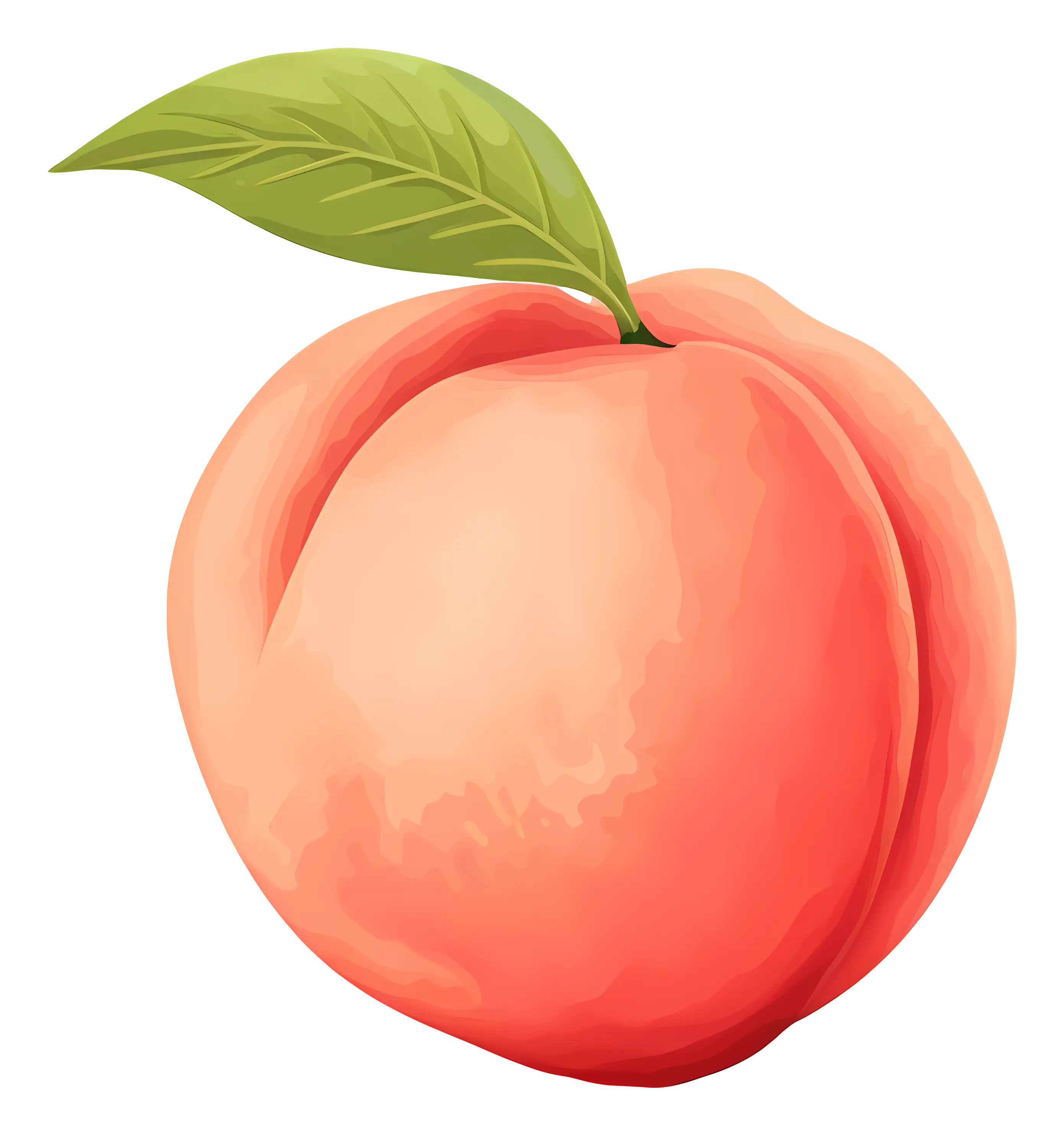 Watercolor Peach Fruit Artistic Illustration