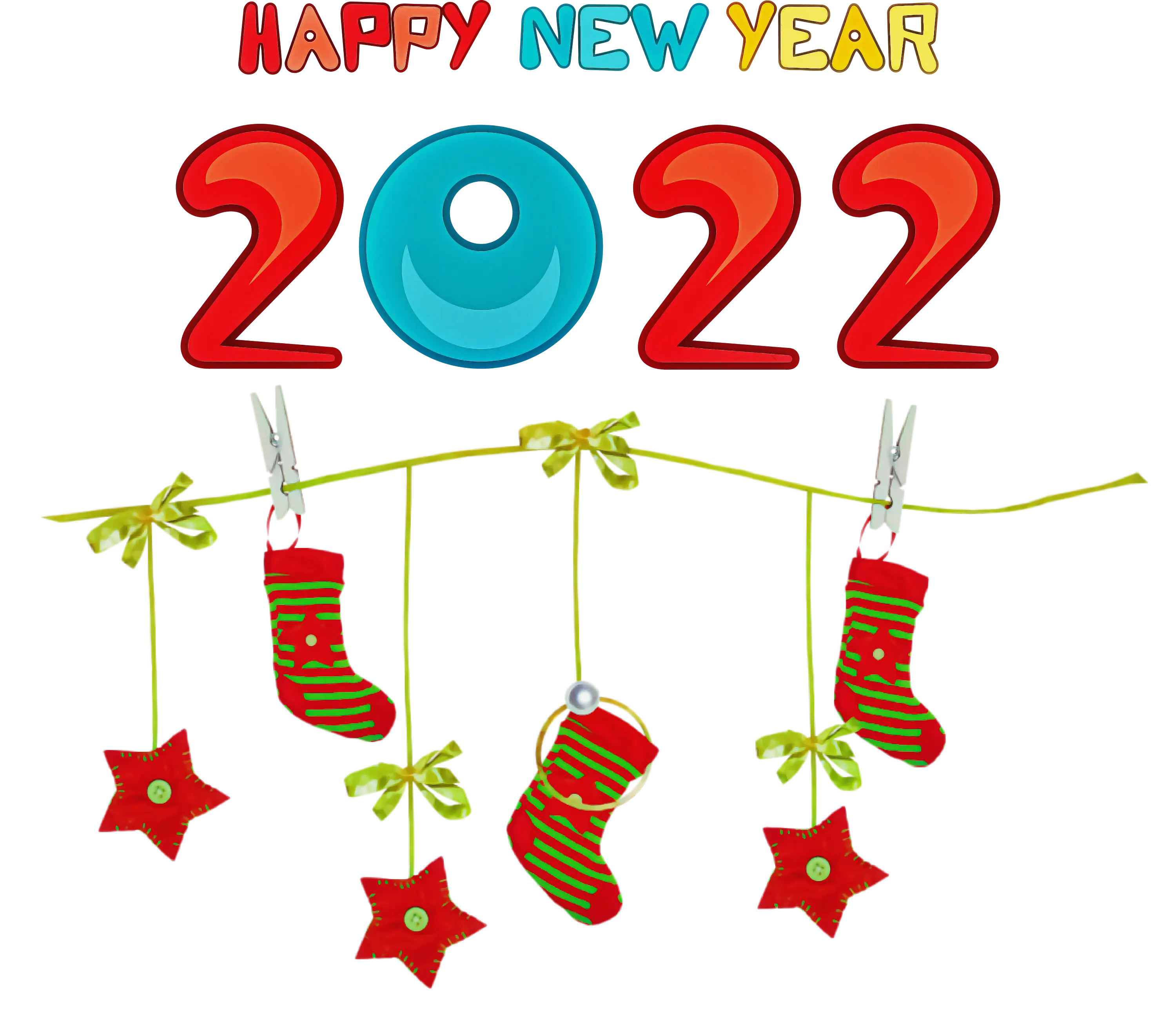 2022 New Year Celebration with Socks and Stars