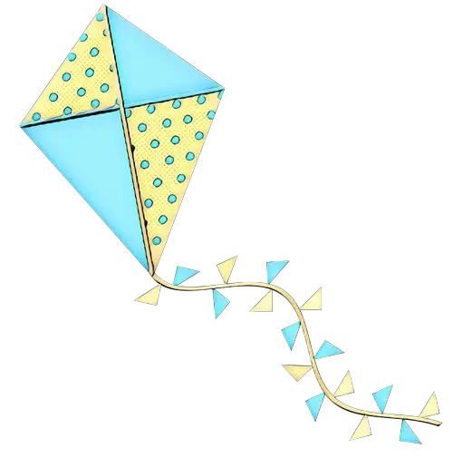 Decorative Kite with Yellow and Blue Patterns