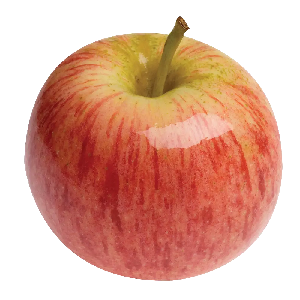 Fresh Red Apple with Green Stem