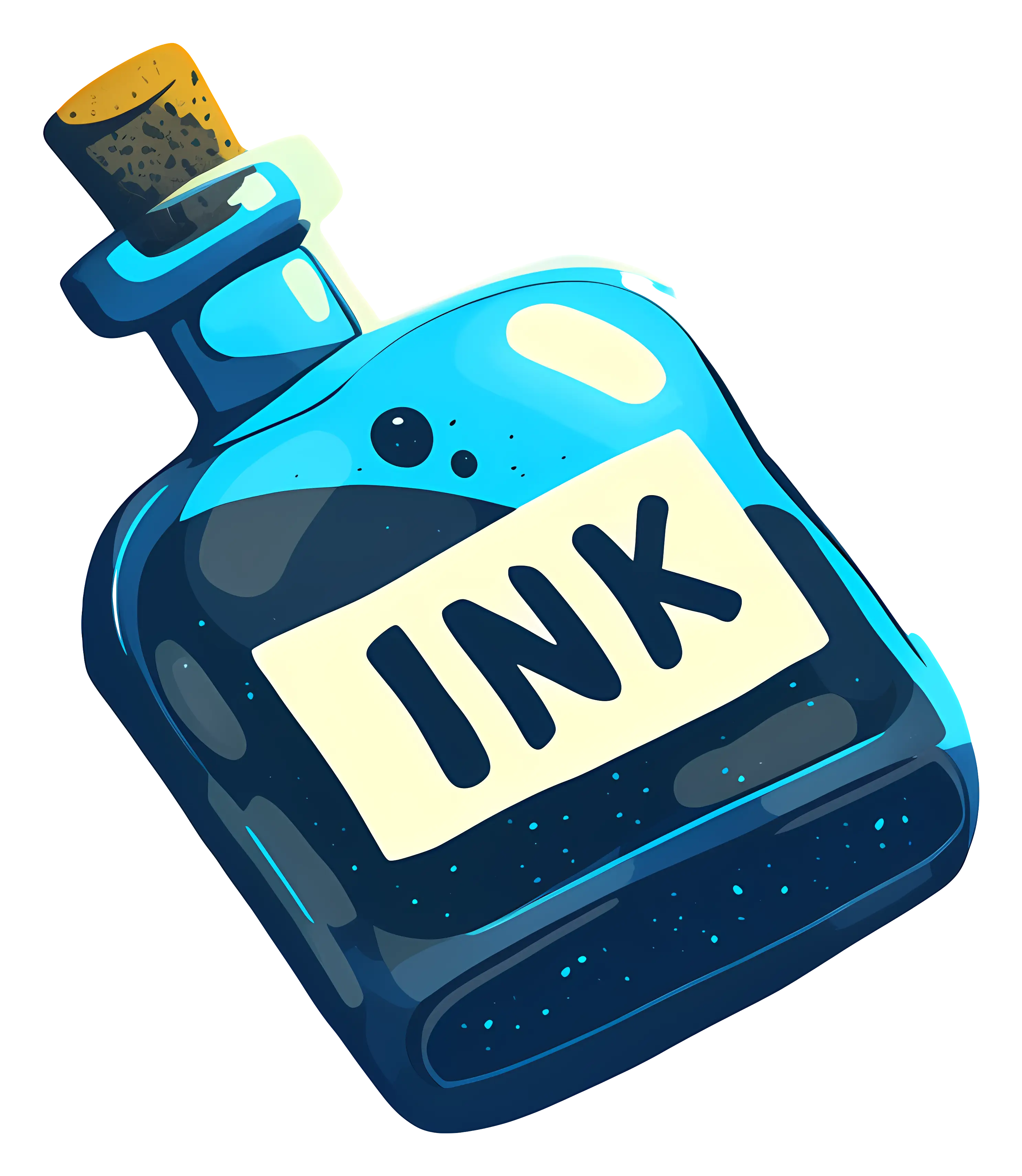 Blue Ink Bottle Illustration