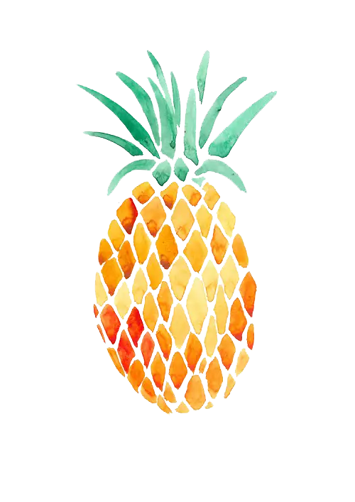 Watercolor Painting of a Pineapple with Vibrant Colors