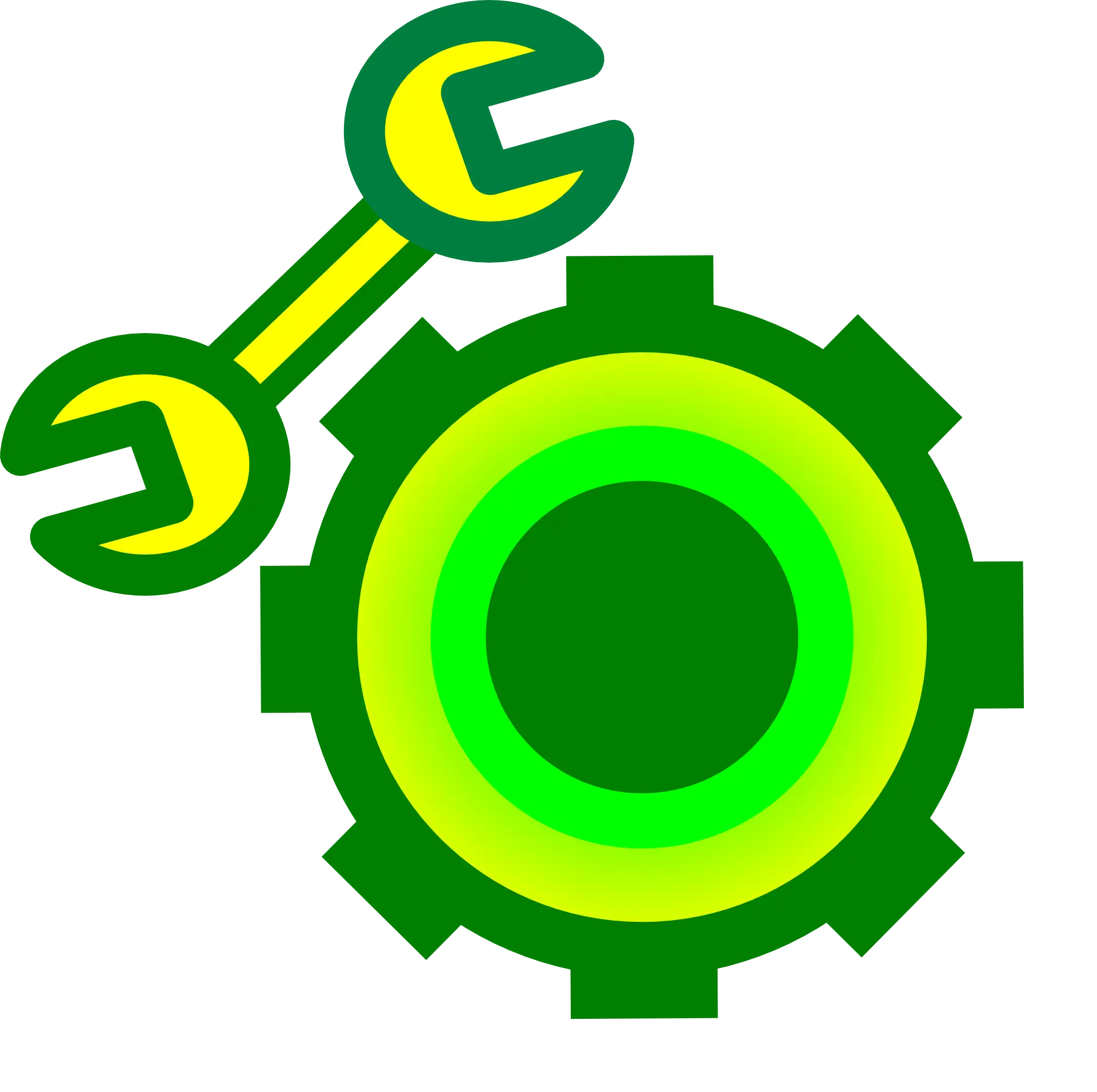 Green Gear and Wrench Icon
