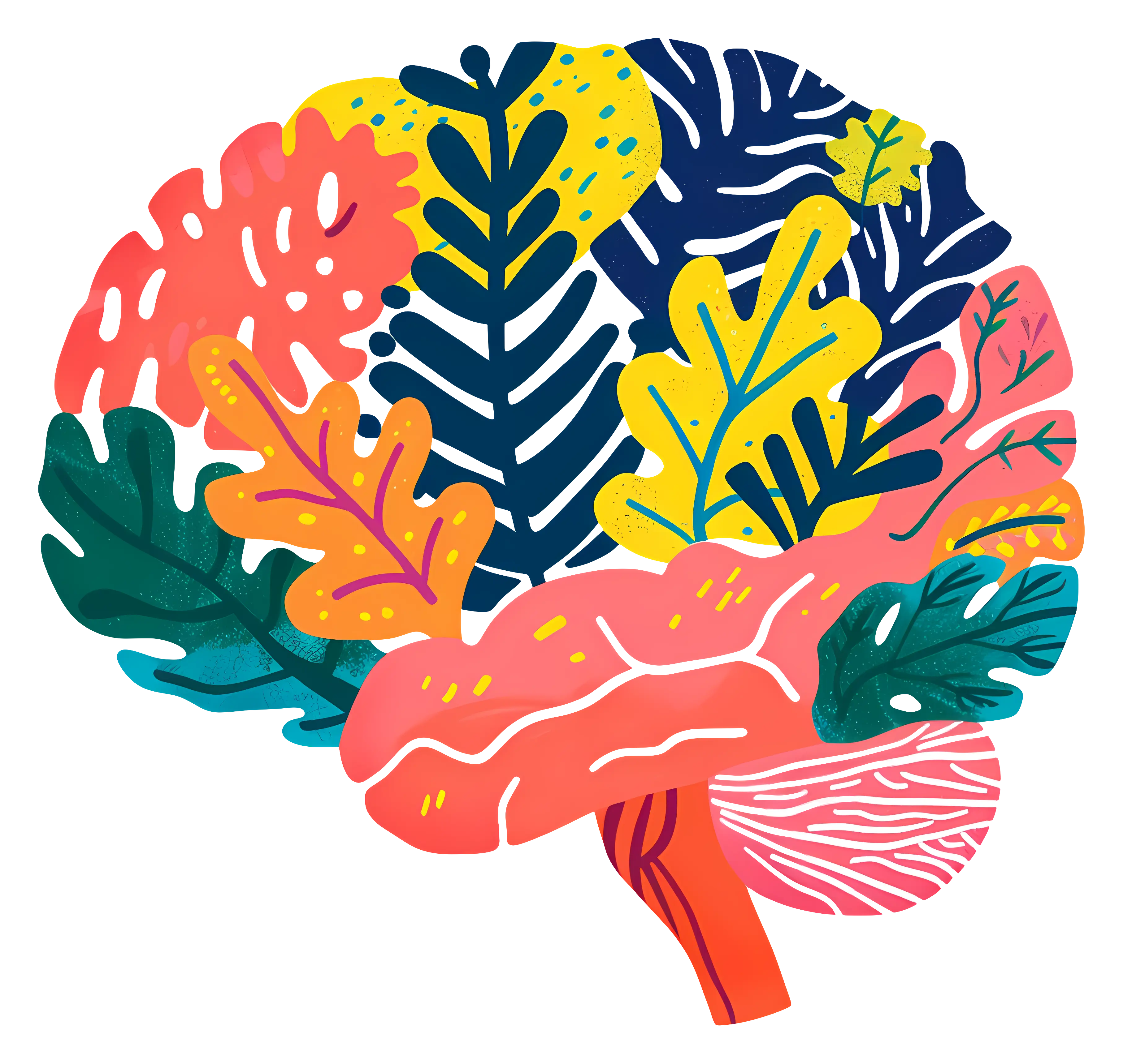 Colorful Brain Design Representing Creativity
