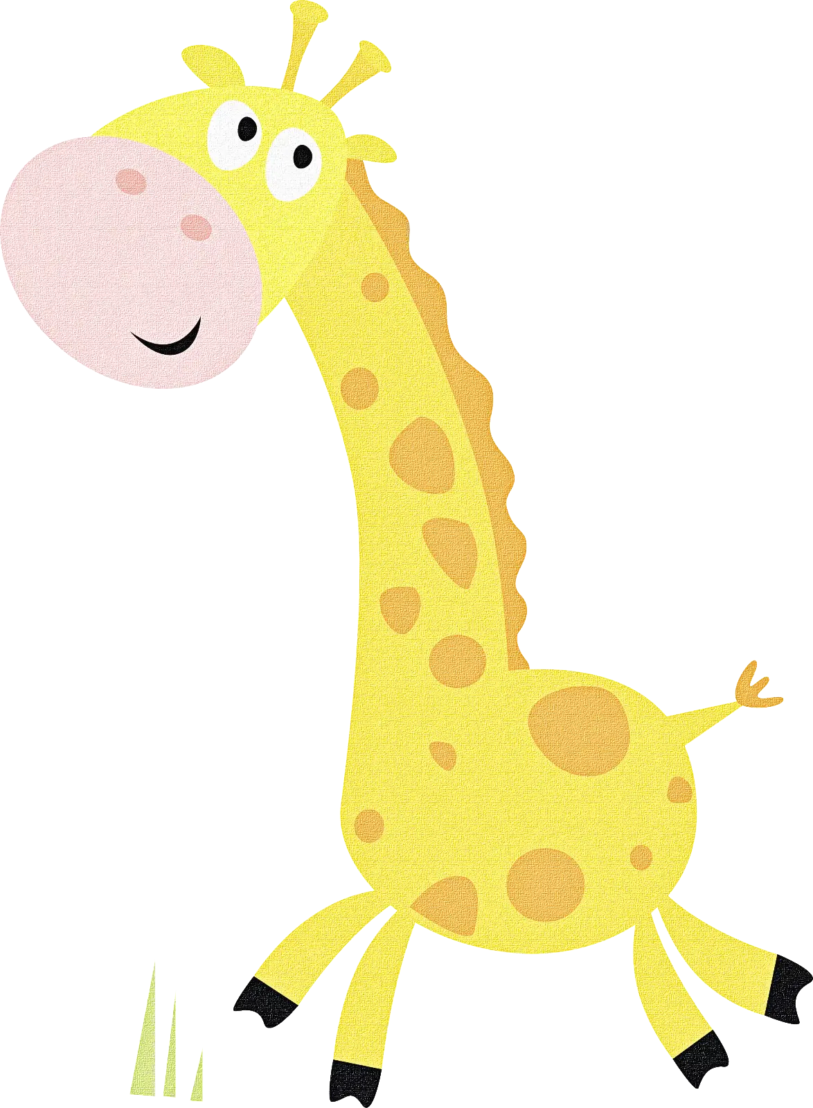 Yellow Cartoon Giraffe Illustration