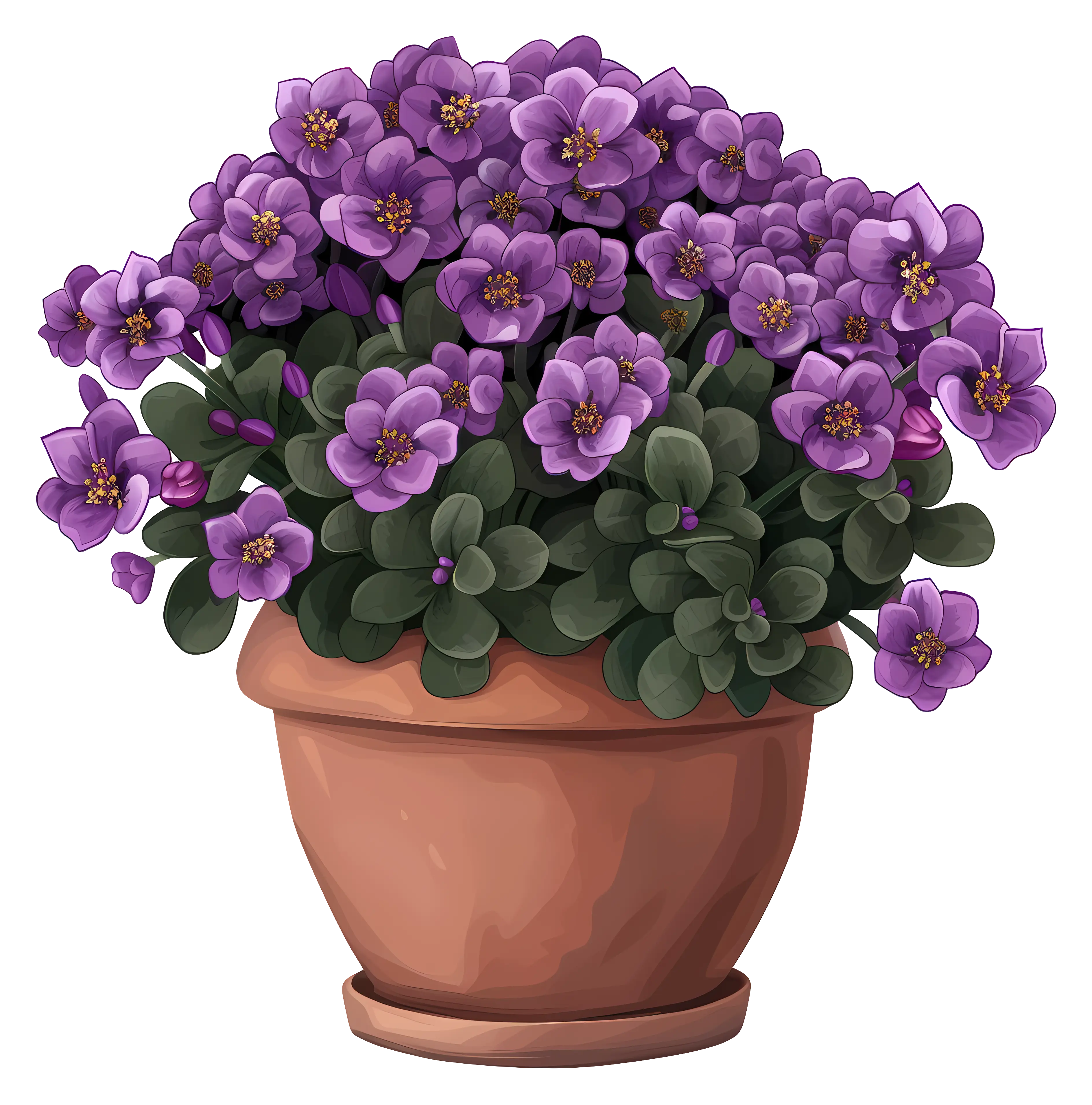 Purple Flowers in a Pot