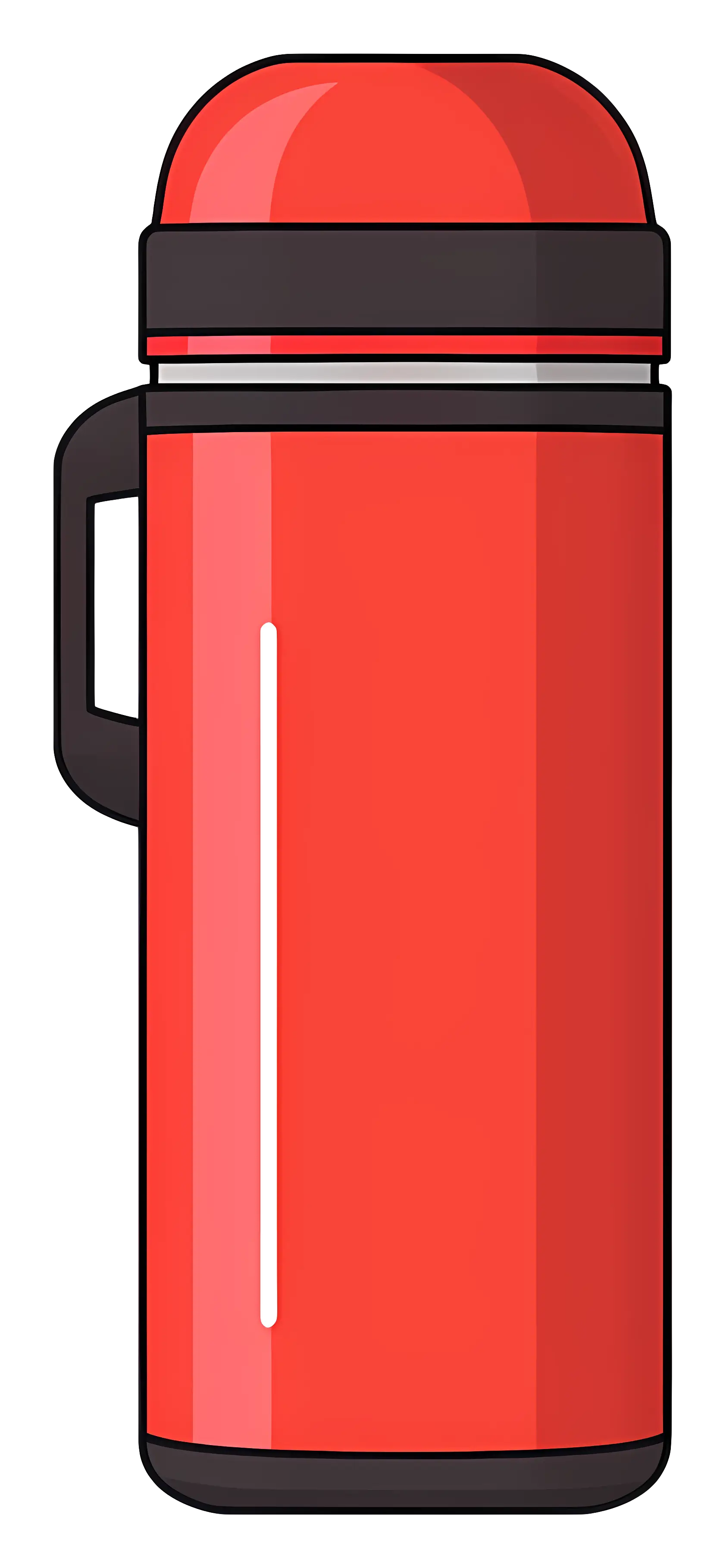 Red Thermos with Black Handle