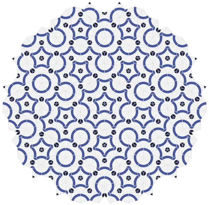 Blue Decorative Circular Pattern Artwork