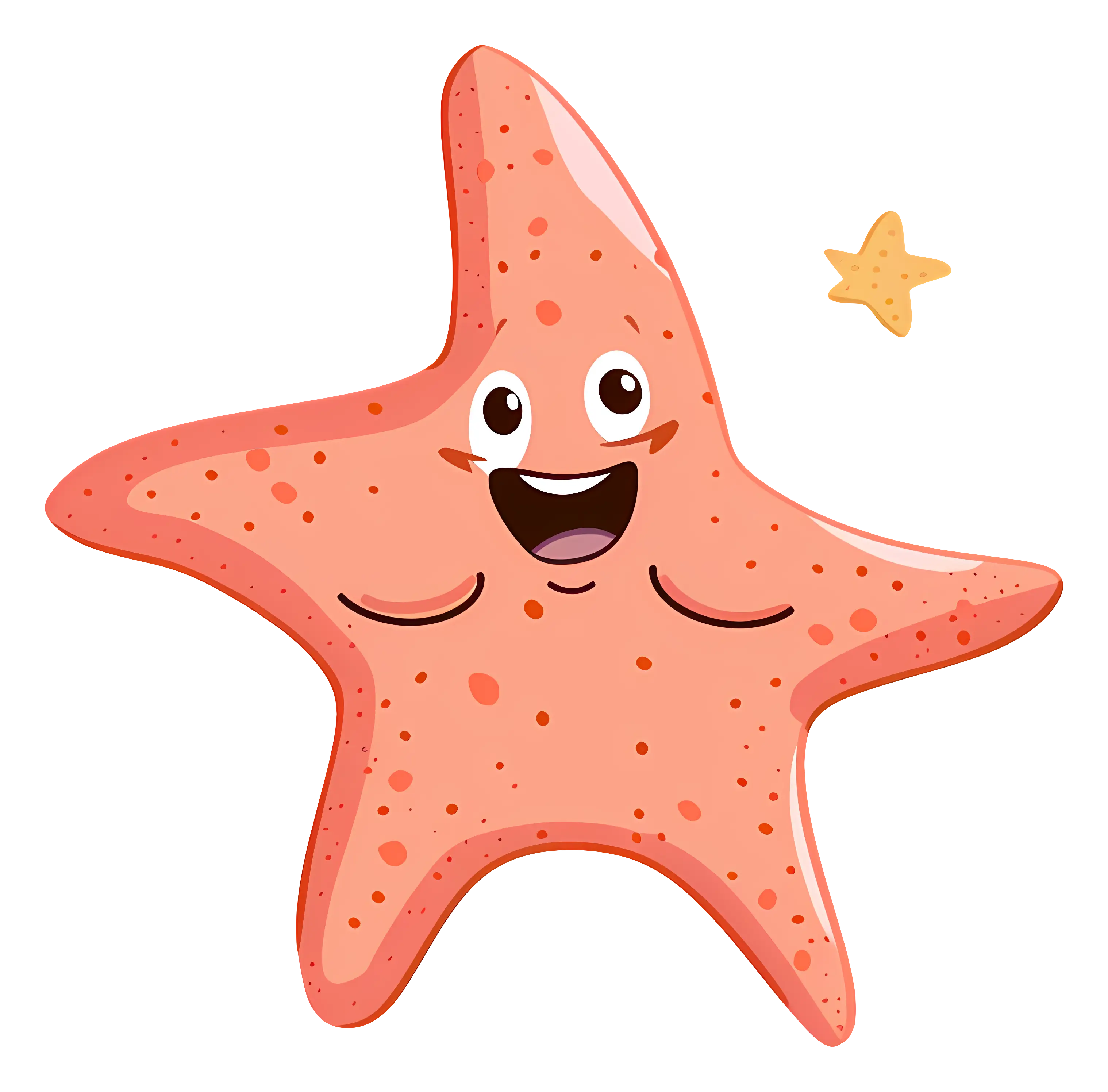 Happy Cartoon Starfish Illustration
