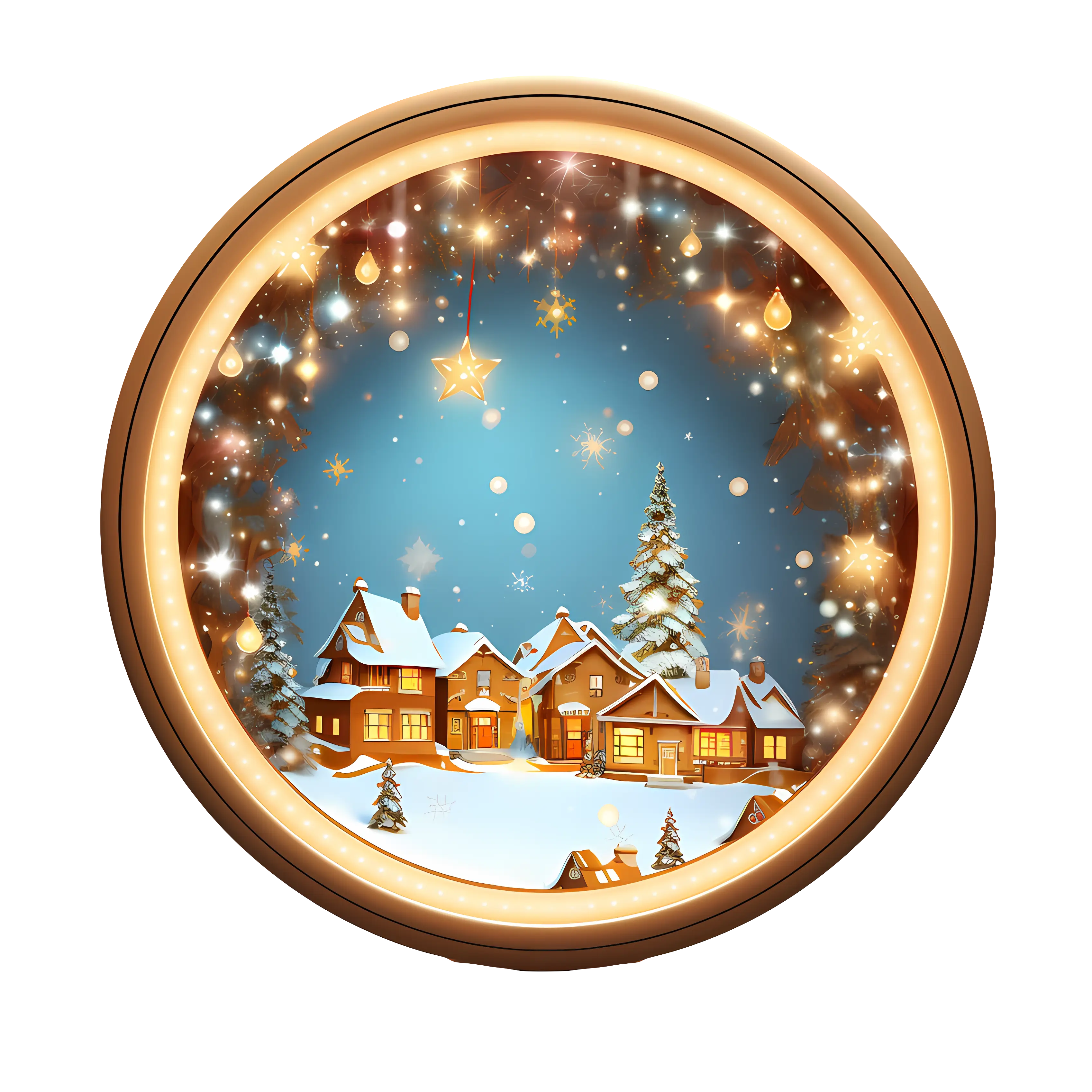 Winter Scene with Snow and Houses