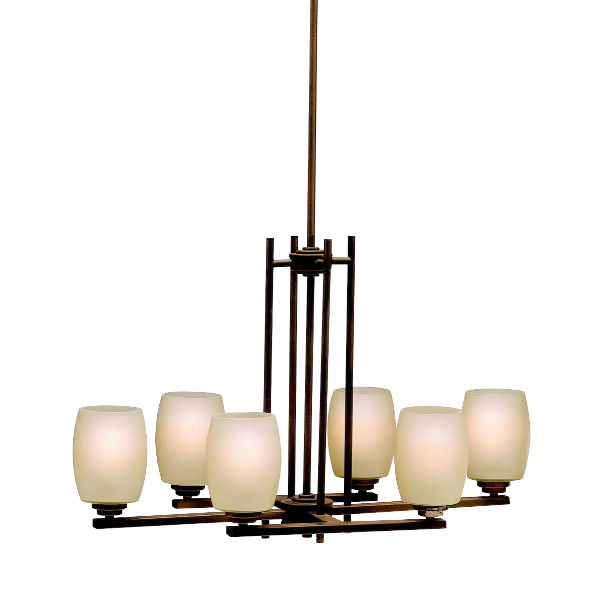 Modern Chandelier with Glass Lampshades