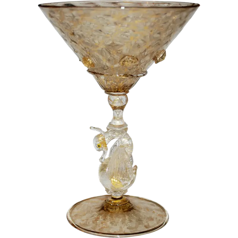 Ornate Martini Glass with Decorative Stem