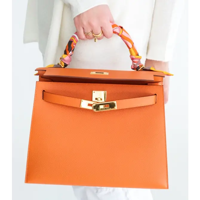 Elegant Orange Handbag