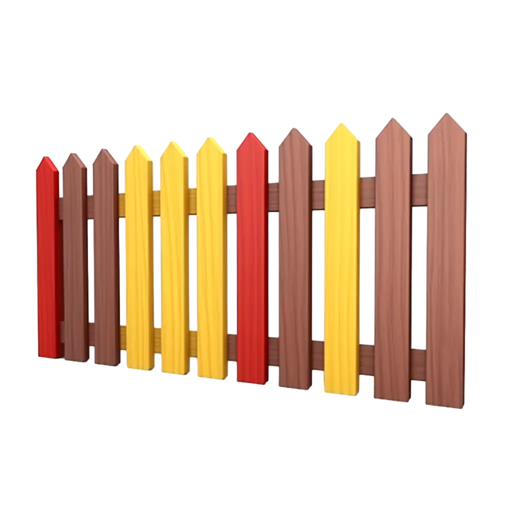 Colorful Wooden Fence for Outdoor Spaces