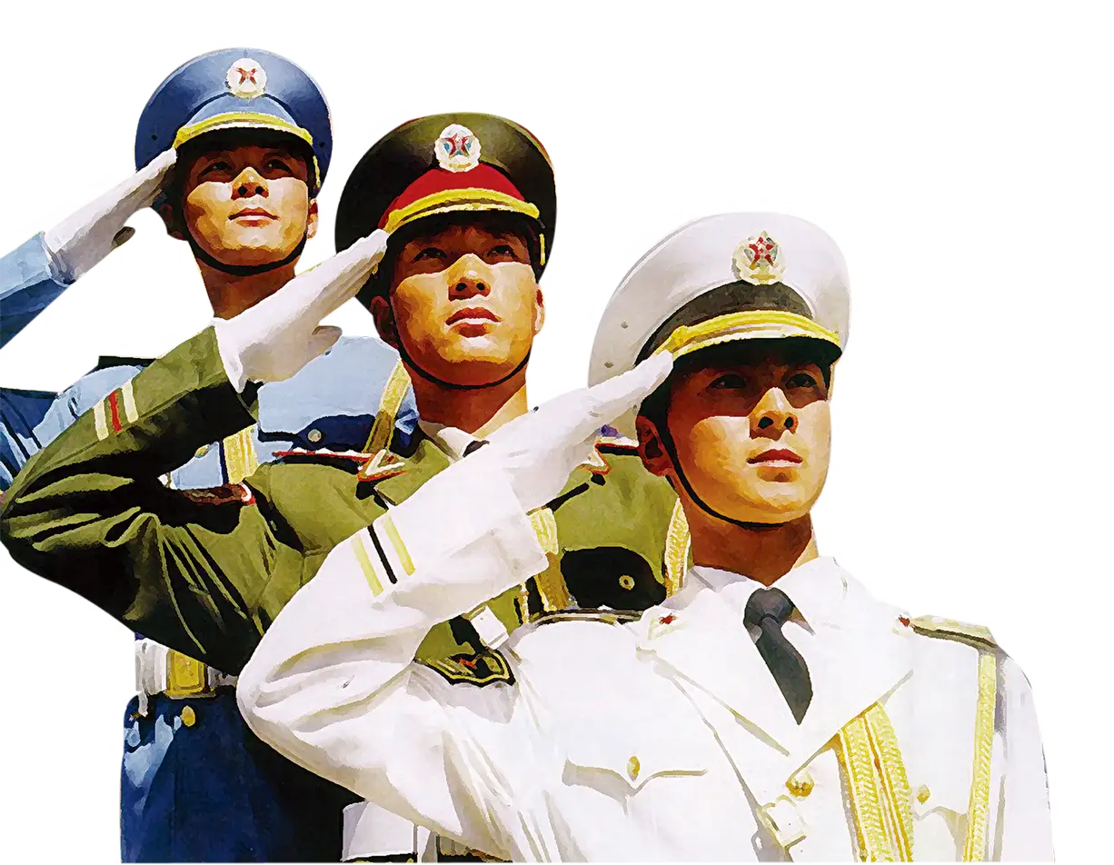 Saluting Soldiers in Uniform