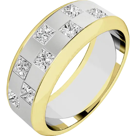 Gold and Silver Diamond Ring