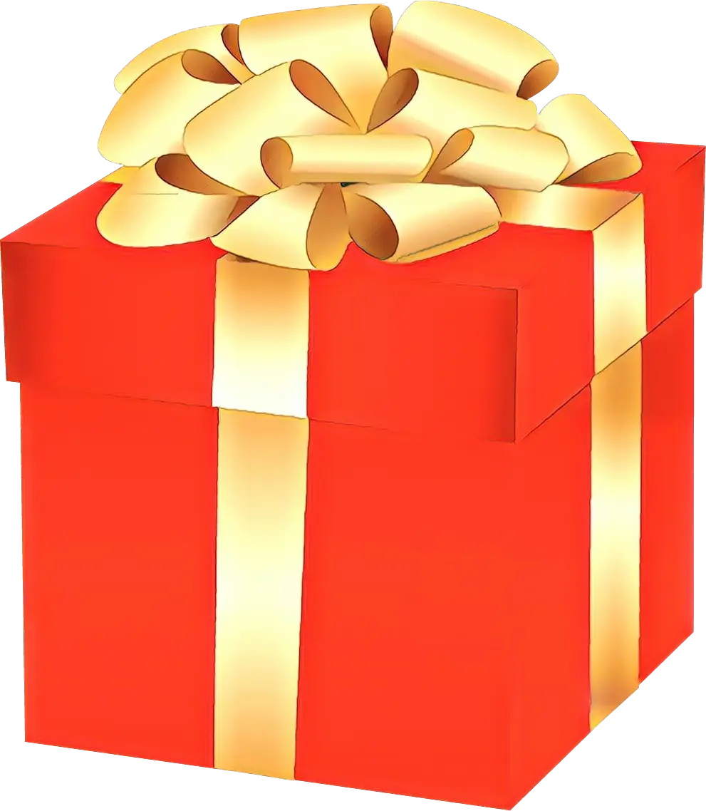 Red Gift Box with Golden Ribbon