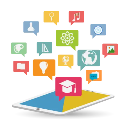 Tablet with Educational Icons