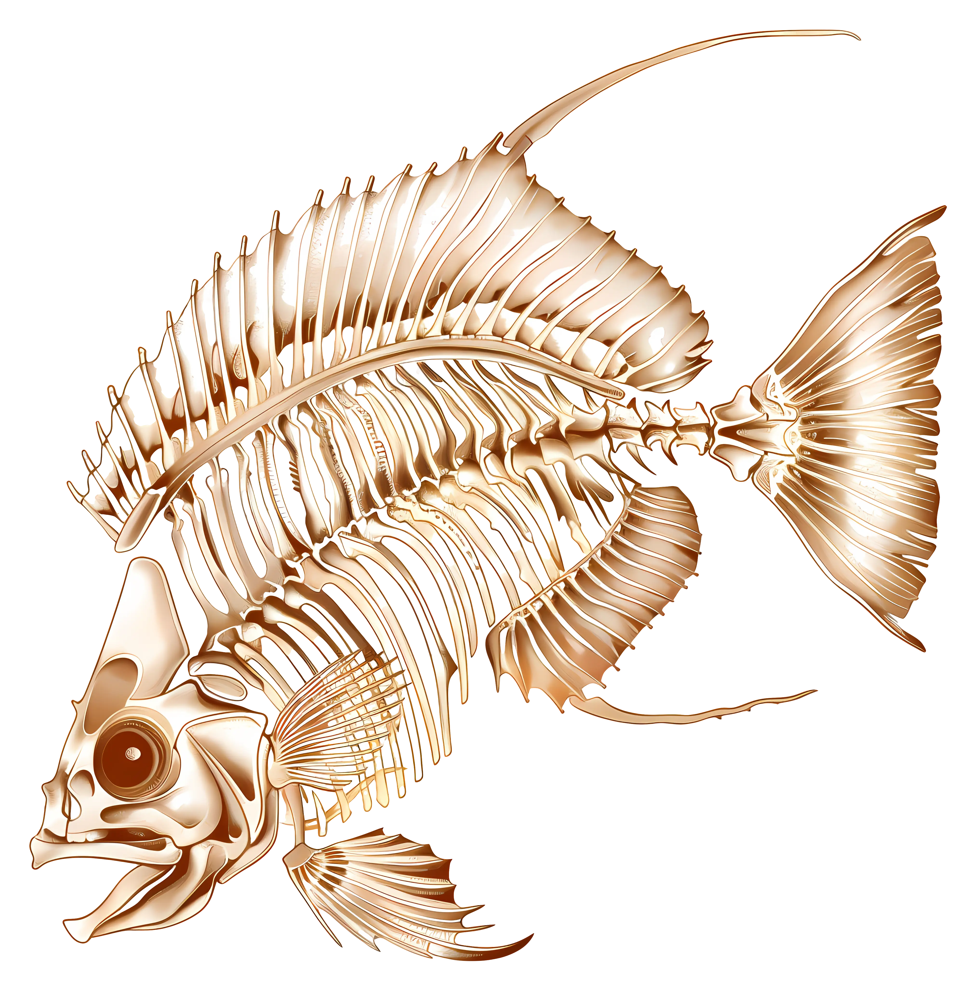 Detailed Fish Skeleton Artistic Illustration