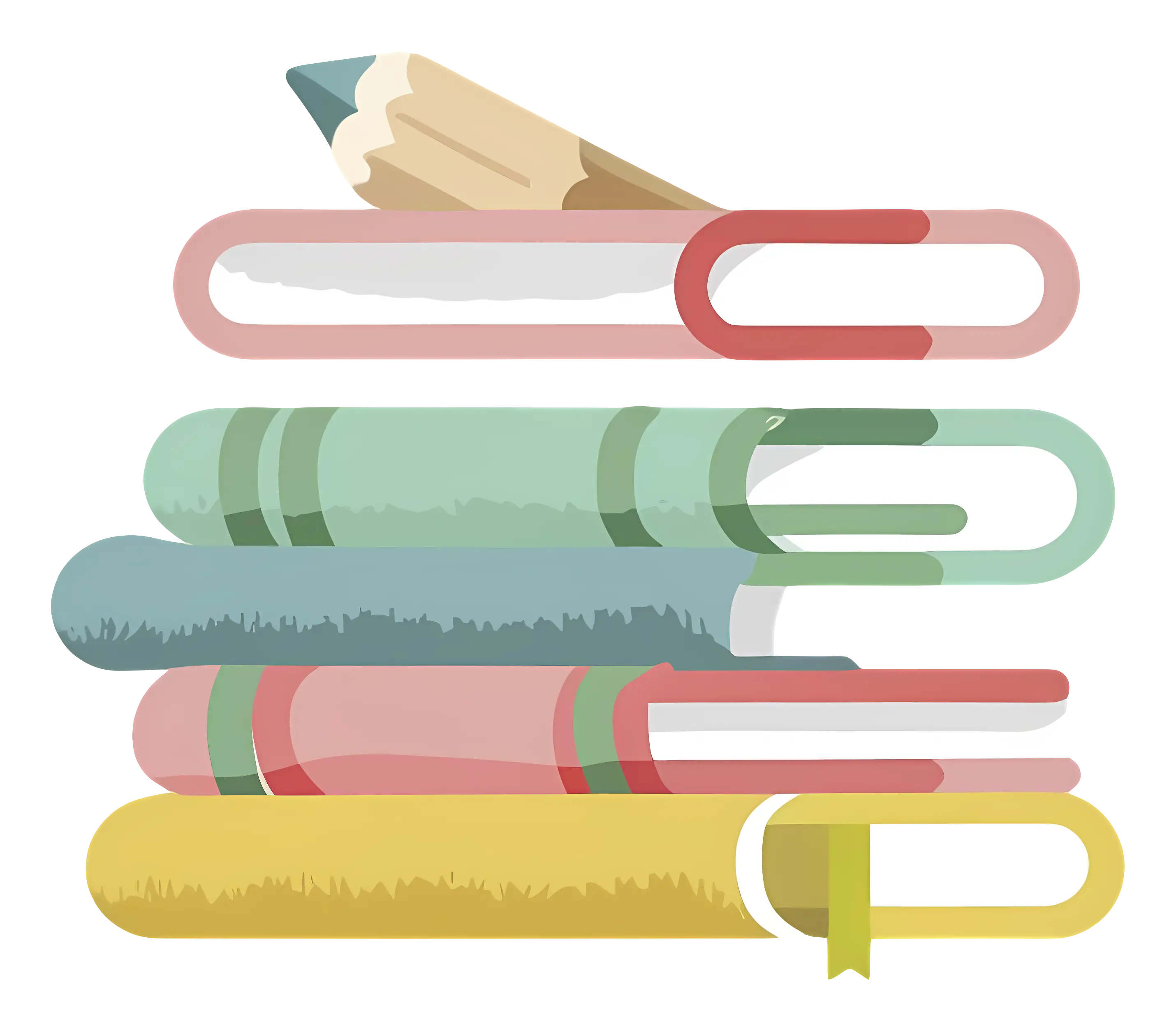 Stack of Books with Pencil
