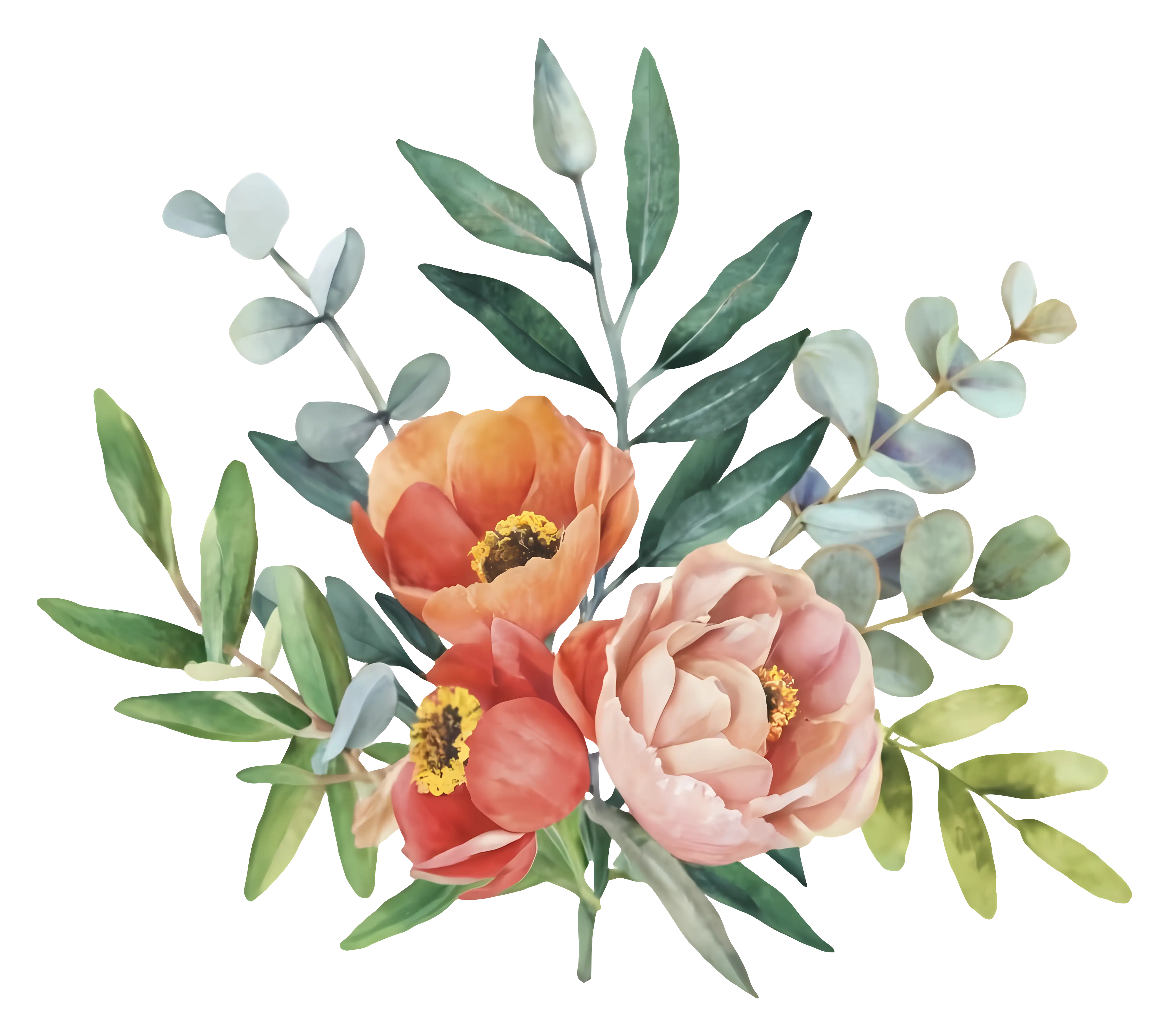 Floral Bouquet Watercolor Painting