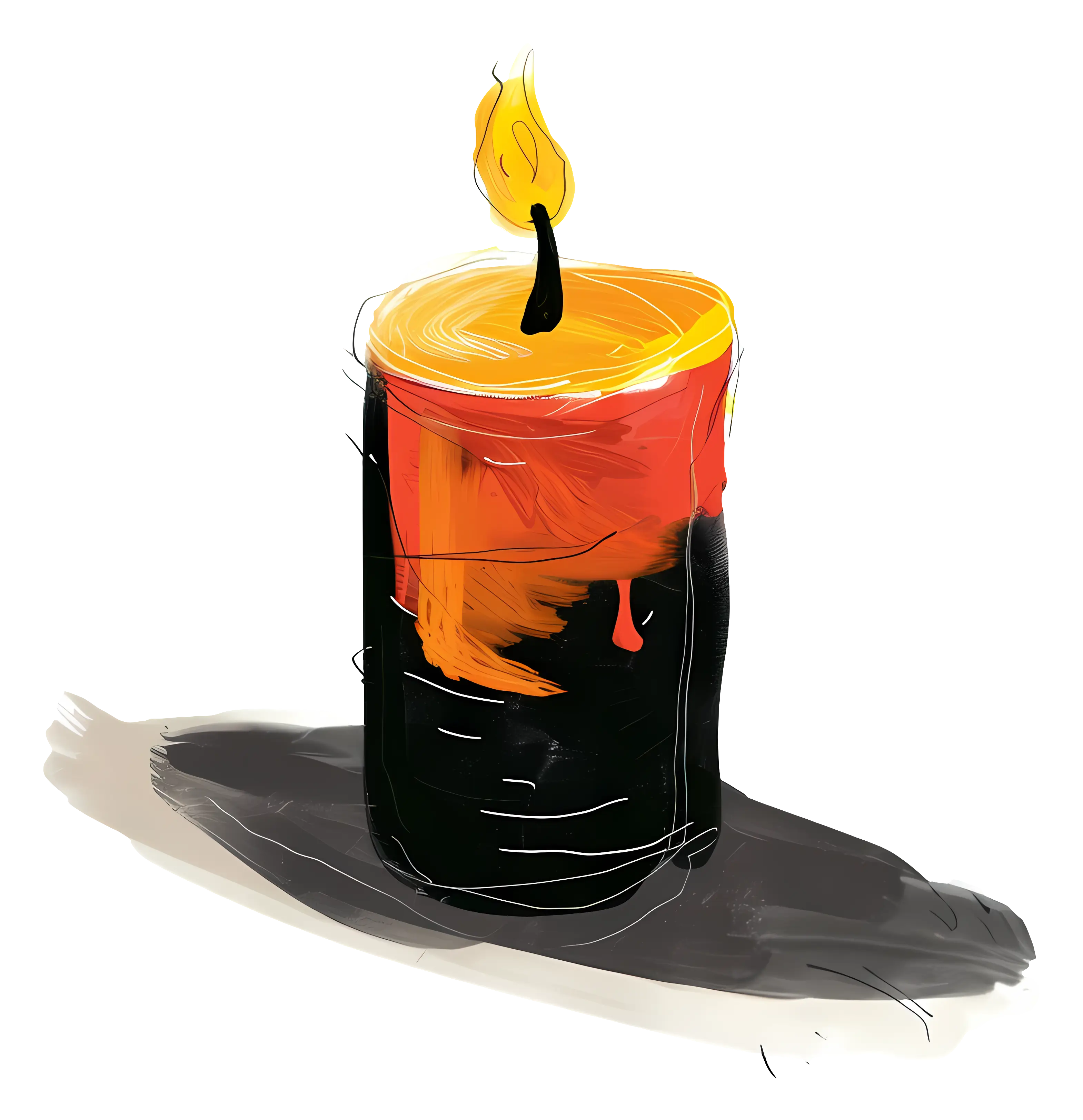 Colorful Candle with Flame