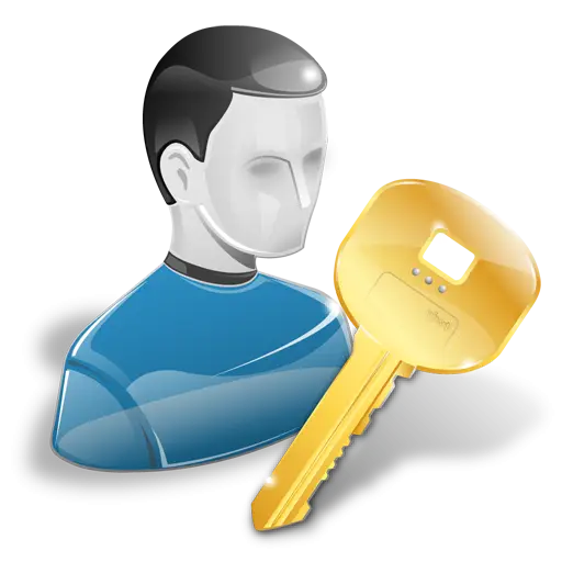 User Icon with Key for Security