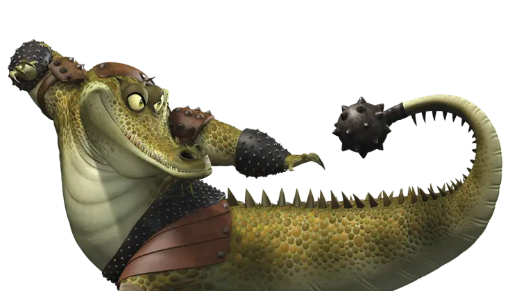 Armored Animated Crocodile with Mace