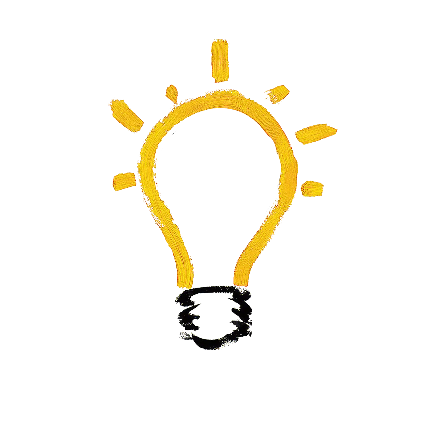 Yellow Light Bulb as Idea Symbol
