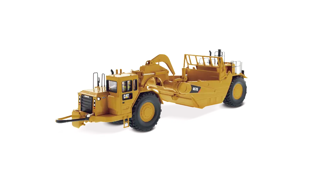Yellow Scraper Construction Vehicle
