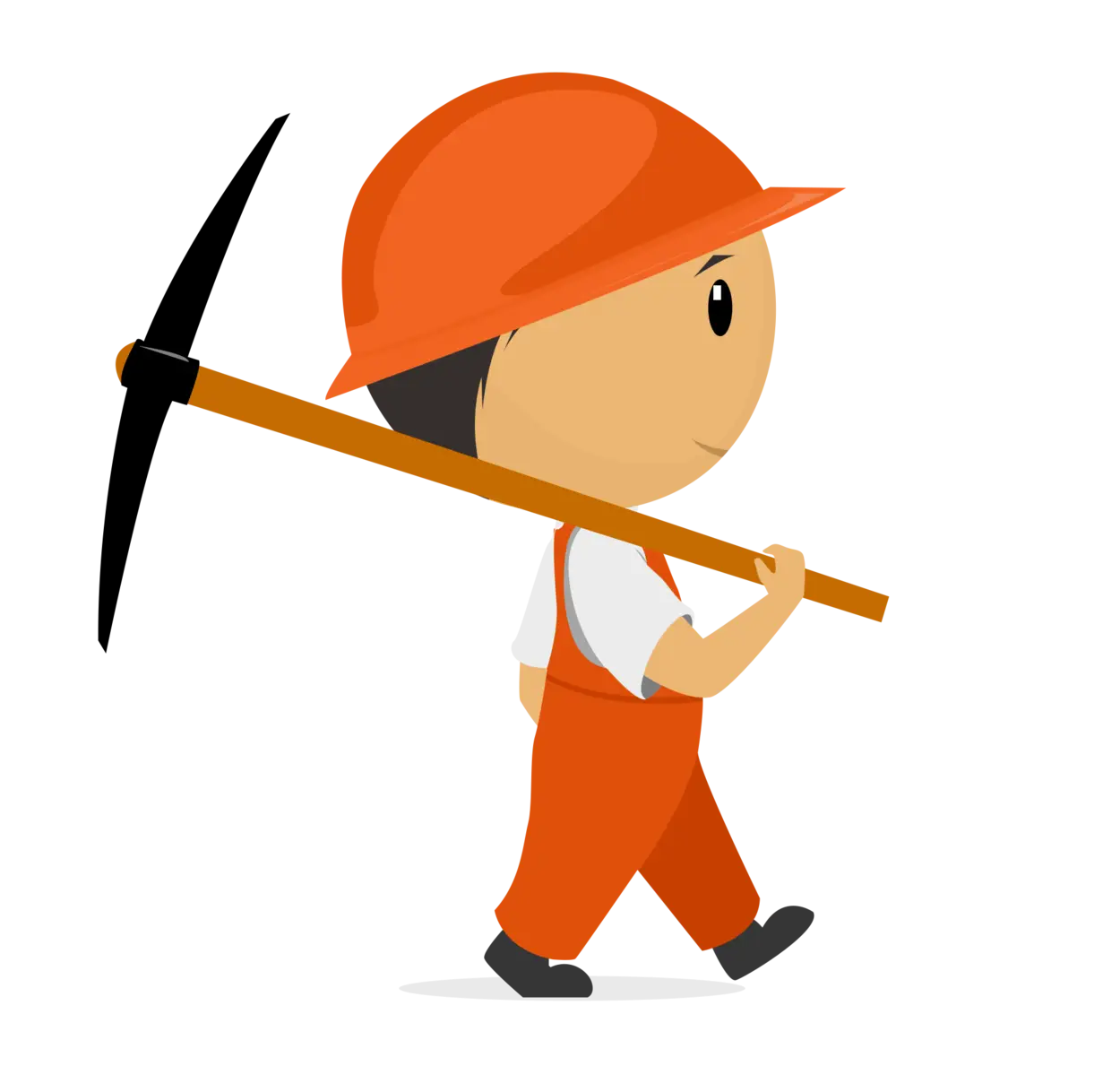 Cartoon Miner with Pickaxe