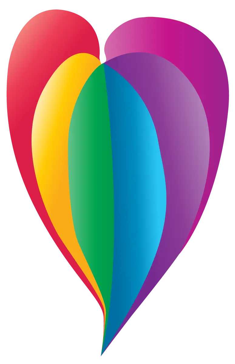 Vibrant Rainbow-Colored Heart Symbol