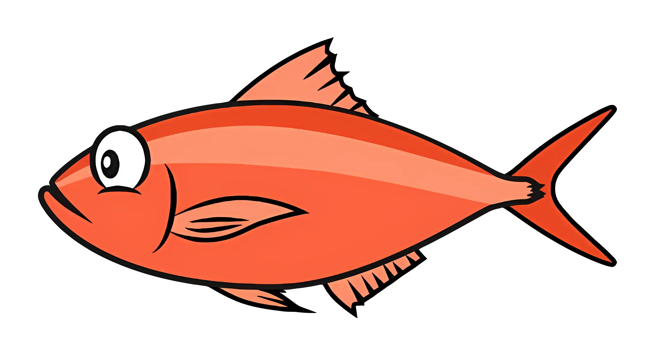 Cartoon orange fish with playful design