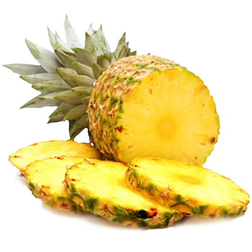 Fresh Pineapple Slices with Whole Pineapple